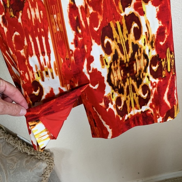 NWT JONES NEW YORK “Orange Spice Multi” sheath dress, sleeveless, back zip. 4P - Picture 8 of 16